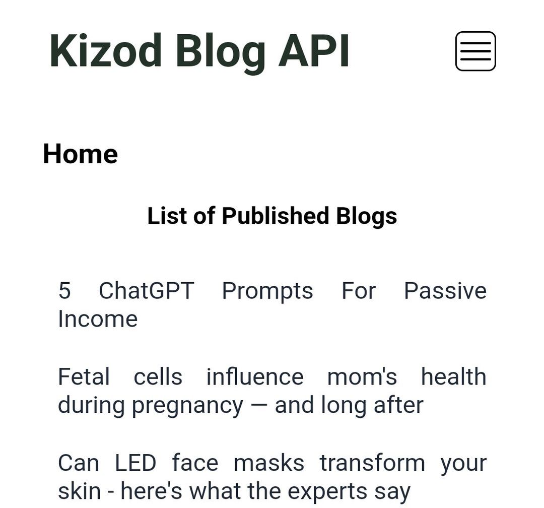 Kizod Blog API